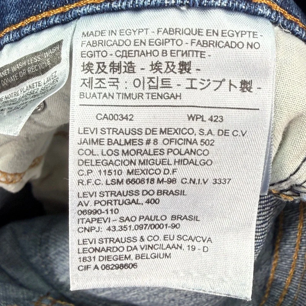 Levi's 513‎ Slim Straight Jeans Mens 31x32 Blue Stretch Denim 08513-5486